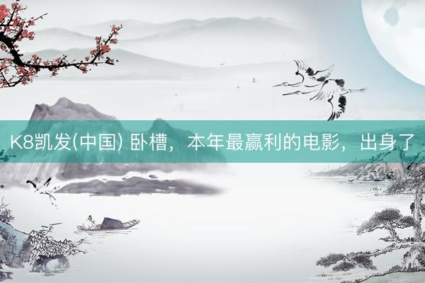 K8凯发(中国) 卧槽,本年最赢利的电影,出身了