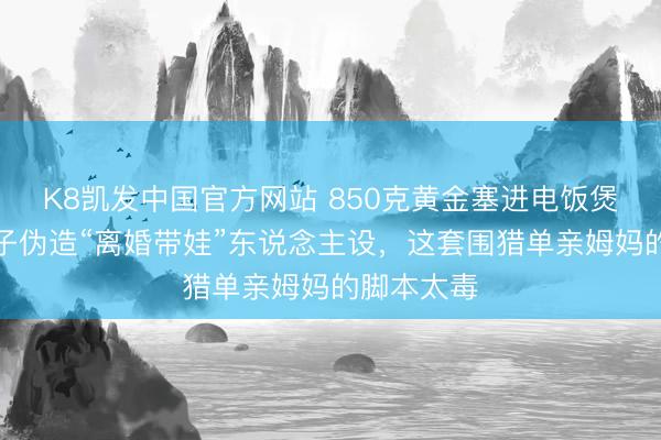 K8凯发中国官方网站 850克黄金塞进电饭煲寄出！骗子伪造“离婚带娃”东说念主设，这套围猎单亲姆妈的脚本太毒
